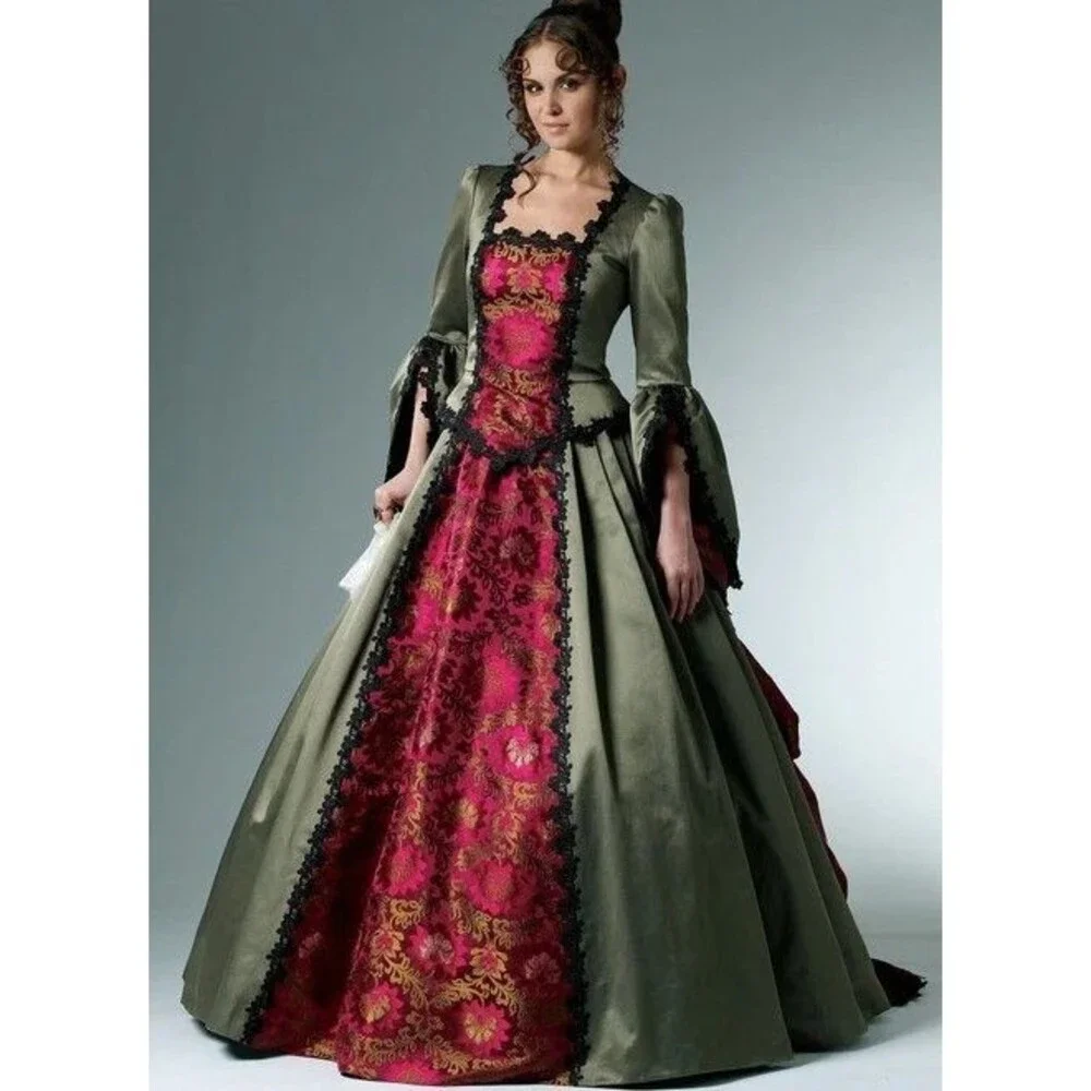 McCalls Victorian Costume Bridal Gown w Train Sewing Pattern M6097 Sz 6 8 10 12